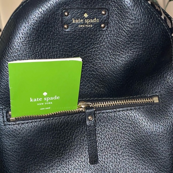 Kate Spade Black/Animal Print Leather Purse Mini Backpack - Picture 3 of 9